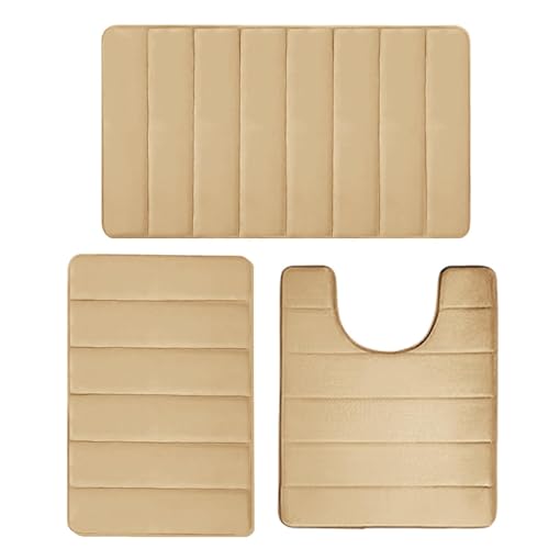 Anulely Badematte, rutschfest, dicke Wasseraufnahme, WC-Vorleger-Sets, saugfähige Badematten für Badezimmer, Badezimmer, Eingang, Teppichmatte, geeignet für Badezimmer, Zuhause Anulely Badematte, rutschfest, dicke Wasseraufnahme, WC-Vorleger-Sets, saugfähige Badematten für Badezimmer, Badezimmer, Eingang, Teppichmatte, geeignet für Badezimmer, Zuhause von Anulely