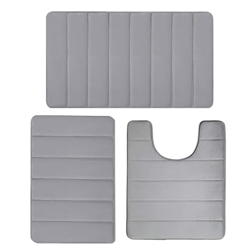 Anulely Badematte, rutschfest, dicke Wasseraufnahme, WC-Vorleger-Sets, saugfähige Badematten für Badezimmer, Badezimmer, Eingang, Teppichmatte, geeignet für Badezimmer, Zuhause Anulely Badematte, rutschfest, dicke Wasseraufnahme, WC-Vorleger-Sets, saugfähige Badematten für Badezimmer, Badezimmer, Eingang, Teppichmatte, geeignet für Badezimmer, Zuhause von Anulely