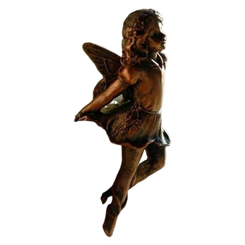 Anulely Blumenfee Topfanhänger, fliegende Feen Figuren, Harzstatue Blumenfee, Statue Gartenzubehör für Garten, Pflanzgefäß, Outdoor, Garten, Rasen von Anulely