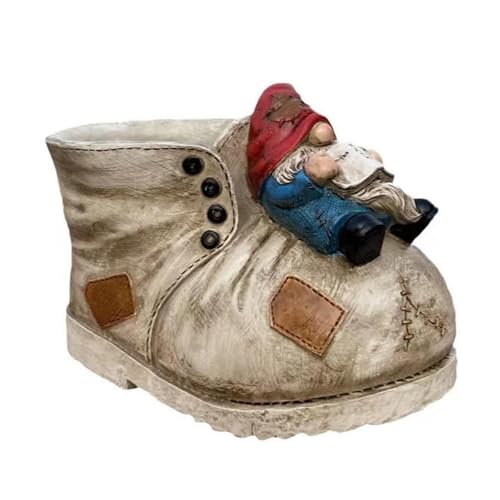Anulely Blumentopf Cowboystiefel | Flower Cowboy Topf - Zwerge Figur Blumenbehälter mit Drainage, Vintage Stiefel Pflanzbehälter für Kakteen Anulely Blumentopf Cowboystiefel | Flower Cowboy Topf - Zwerge Figur Blumenbehälter mit Drainage, Vintage Stiefel Pflanzbehälter für Kakteen von Anulely