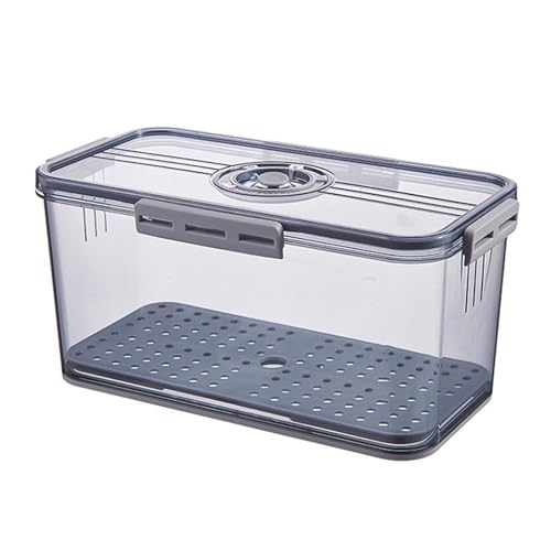 Anulely Brotbox mit Zeitaufzeichnung, Frischhaltedosen, Zeiterfassung, Lebensmittelaufbewahrungsbox, Küchenorganisationsbehälter mit Drainagematte, transparente Versiegelung für Küche, Bagel Anulely Brotbox mit Zeitaufzeichnung, Frischhaltedosen, Zeiterfassung, Lebensmittelaufbewahrungsbox, Küchenorganisationsbehälter mit Drainagematte, transparente Versiegelung für Küche, Bagel von Anulely