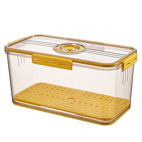 Anulely Brotbox mit Zeiterfassung, Zeiterfassung, Lebensmittel-Aufbewahrungsbehälter, mit Drainagematte, Kühlschrank, Küche, Organisationsbehälter, transparente Versiegelung für frische Lebensmittel Anulely Brotbox mit Zeiterfassung, Zeiterfassung, Lebensmittel-Aufbewahrungsbehälter, mit Drainagematte, Kühlschrank, Küche, Organisationsbehälter, transparente Versiegelung für frische Lebensmittel von Anulely
