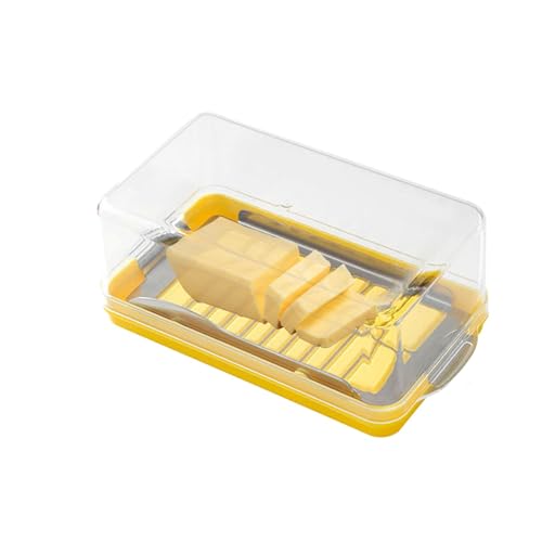 Anulely Butterschneider Behälter, Butterdose mit Deckel, Käse Aufbewahrungsbox, Käse Butter Slicer Box, Buttertablett Behälter Versiegelung Silikon Deckel Butter Slicing Box für einfaches Schneiden von Anulely