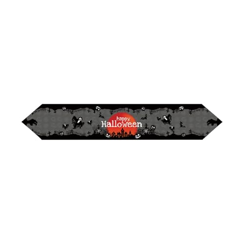 Anulely Dekorativer Halloween-Tischläufer, Kürbisse, Geister, Skelette, 182,9 cm, Halloween-Tischdecke, Abendessen, langer Bauernhaus-Tischläufer, Esstischdekoration Anulely Dekorativer Halloween-Tischläufer, Kürbisse, Geister, Skelette, 182,9 cm, Halloween-Tischdecke, Abendessen, langer Bauernhaus-Tischläufer, Esstischdekoration von Anulely
