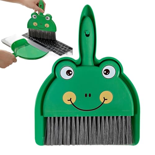 Anulely Desktop Besen und Kehrschaufel Set Kleine Kehrschaufel und Besen Set Tragbare Staubschaufel Kleiner Reinigungsbesen Staubbehälter Staubbehälter Reinigungswerkzeug von Anulely