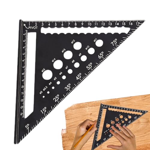 Dreieckslineal aus Metall, Aluminiumlegierung, präzises Dreiecks-Lineal, verschleißfestes Dreiecks-Lineal für Holzarbeiten, großes Messwerkzeug für Messwinkel Dreieckslineal aus Metall, Aluminiumlegierung, präzises Dreiecks-Lineal, verschleißfestes Dreiecks-Lineal für Holzarbeiten, großes Messwerkzeug für Messwinkel von Anulely