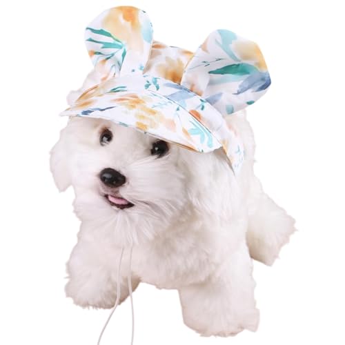 Anulely Fischerhut für Hunde, Welpen, Fischerhut mit verstellbarem Kordelzug, atmungsaktiver Sonnenschutz, kühlender Fischerhut für kleine, mittelgroße und große Haustiere von Anulely
