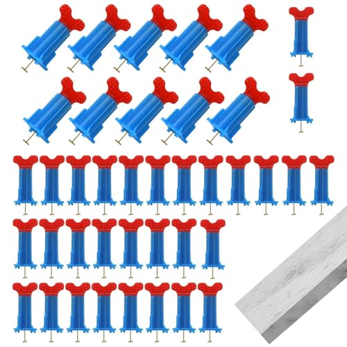 Anulely Fliesen-Nivellierwerkzeug – Wiederverwendbare Fliesen-Abstandshalter | Innenschraube Fliesen Boden Nivelliermassen Set mit T-Pin für Gebäudewände & Böden von Anulely