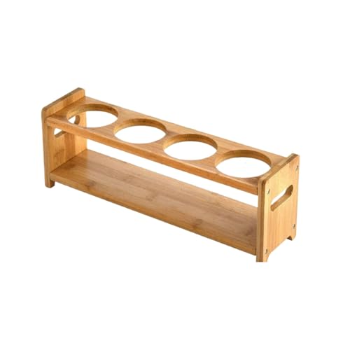 Anulely Gewürz-Organizer für Küche, Weinglas-Organizer, Holztablett, 4 Löcher, Gewürzregal, Gewürz-Organizer für Flaschen und Gläser Anulely Gewürz-Organizer für Küche, Weinglas-Organizer, Holztablett, 4 Löcher, Gewürzregal, Gewürz-Organizer für Flaschen und Gläser von Anulely