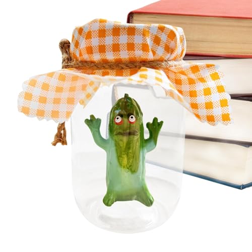 Anulely Gurkenfigur mit Glas, lustige Gurkenfigur für den Schreibtisch, Sammlerstück-Figuren bieten emotionale Unterstützung für Couchtisch, Nachttisch Anulely Gurkenfigur mit Glas, lustige Gurkenfigur für den Schreibtisch, Sammlerstück-Figuren bieten emotionale Unterstützung für Couchtisch, Nachttisch von Anulely