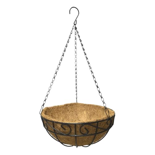 Anulely Hängender Blumentopf, großer Metall-Blumentopf, Heim-/Gartenzubehör, rund, dekorativer Wandpflanzenhalter für drinnen und draußen Anulely Hängender Blumentopf, großer Metall-Blumentopf, Heim-/Gartenzubehör, rund, dekorativer Wandpflanzenhalter für drinnen und draußen von Anulely