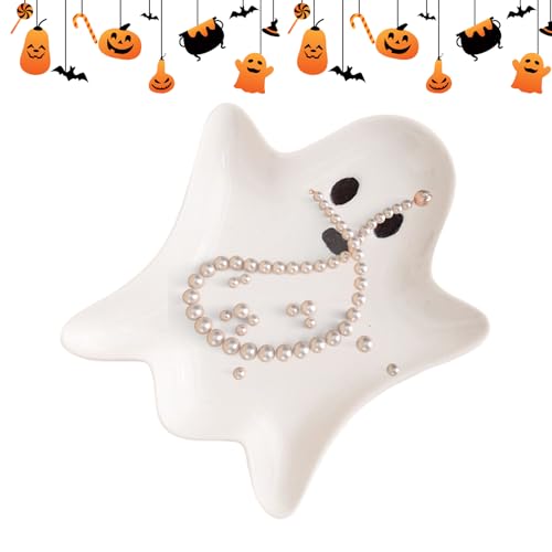 Anulely Halloween-Serviertablett, niedliches Keramik-Tablett für Halloween, saisonale Dekoration für Wohnzimmer, Schminktisch, Schlafzimmer, Esszimmer, Erntedankfest, Abendessen von Anulely