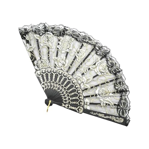 Handspitze Faltbare Fächer - Hand Floral Faltbarer Spitzenfächer | Faltbarer Spitzenhandfächer für kulturelle Veranstaltungen, Bühnenauftritte und Themenpartys Handspitze Faltbare Fächer - Hand Floral Faltbarer Spitzenfächer | Faltbarer Spitzenhandfächer für kulturelle Veranstaltungen, Bühnenauftritte und Themenpartys von Anulely
