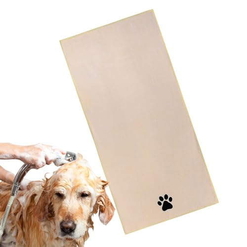 Anulely Haustier-Badetuch, 34 x 74 cm, saugfähiges Duschtuch, Mikrofaser-Hundebadetuch, Trockentuch mit Pfotenmotiv zum Trocknen von Hunden und Katzen von Anulely