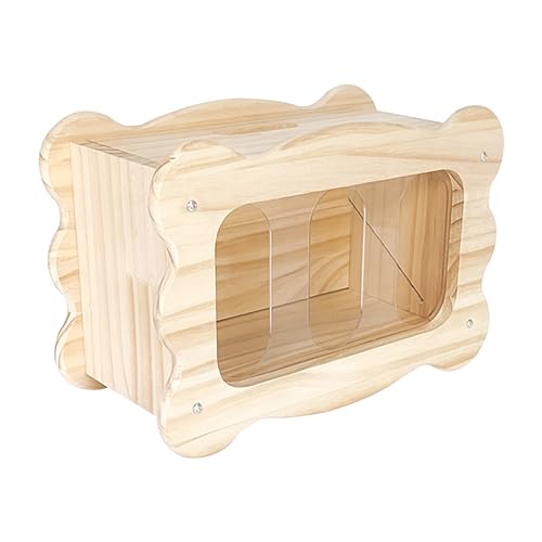 Anulely Heuraufe für Kaninchen, Heuraufe für Kaninchen – Futterstation aus Holz, Zubehör für Kleintiere, Heubox für Meerschweinchen, Kaninchen, Hamster, Ständer von Anulely