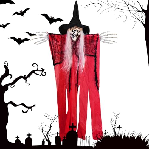 Anulely Hexenhof-Dekoration, Horror-Outdoor-Ornament, Hexen-Ornament, Spukhaus-Requisiten für drinnen und draußen, Zuhause, Baum, Garten, Hof Anulely Hexenhof-Dekoration, Horror-Outdoor-Ornament, Hexen-Ornament, Spukhaus-Requisiten für drinnen und draußen, Zuhause, Baum, Garten, Hof von Anulely