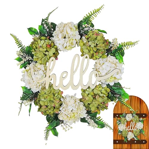 Anulely Hortensienkranz, künstliche Blumen, Herbsternte, Veranda-Dekoration, grüne Blätter, künstlicher Ganzjahreskranz, Frühlingstürkranz, mit Herbsternte, Veranda-Dekor Anulely Hortensienkranz, künstliche Blumen, Herbsternte, Veranda-Dekoration, grüne Blätter, künstlicher Ganzjahreskranz, Frühlingstürkranz, mit Herbsternte, Veranda-Dekor von Anulely