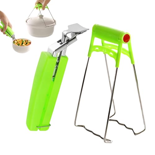 Anulely Hot Pot Zange aus Edelstahl, verbrühungssichere Küchenzange, Kochplatte, Schüssel-Riever, Mikrowellen-Zubehör, Edelstahl-Heißschüssel-Clips für Töpfe, Teller, Pfannen von Anulely