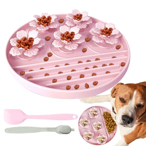 Anulely Hunde Leckmatten Slow Food Pad mit Saugnapf Wiederverwendbare Leckpad Kiste Training Spielzeug Katze Leckerli Futtermatte für Haustiere Mittlere Kleine Katzen von Anulely