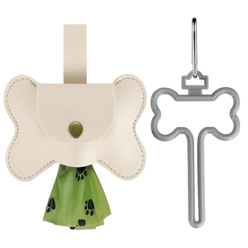 Anulely Hundekotbeutel, Leder-Kotbeutelhalter mit Spender, Hundebeutelhalter für Hundekotbeutel, Hundekotbeutel, Hundekot-Tonabnehmerbeutel, Organizer für Haustierbedarf von Anulely