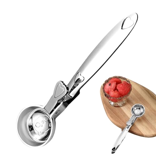 Anulely Keksschaufeln zum Backen - Melonen Baller Schaufel Gute Griffe - Trigger Release Melonen Baller Gute Griffe Rutschfester Keksteig Schnellverschluss für Eisbecher von Anulely