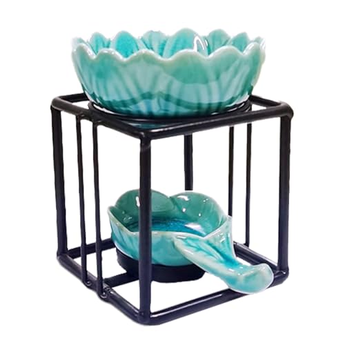 Anulely Keramik-Ölbrenner, Blumen-Räuchergefäß, Teelichthalter, Blumen-Räucherstäbchen, Teelicht-Duftwärmer für Zuhause, Schlafzimmer, Dekoration von Anulely