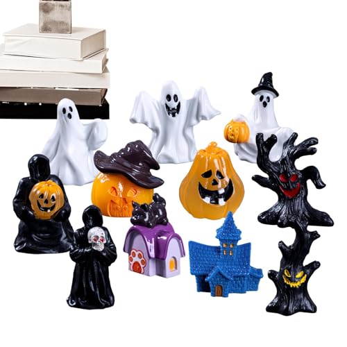 Anulely Kleine Halloween-Figuren, Gothic-Miniaturen für Halloween, Set mit 11 wiederverwendbaren Festival-Dekoration, gruseliges Harz für Terrarium, Wohnheim, Hotel, Zuhause, Spukhaus Anulely Kleine Halloween-Figuren, Gothic-Miniaturen für Halloween, Set mit 11 wiederverwendbaren Festival-Dekoration, gruseliges Harz für Terrarium, Wohnheim, Hotel, Zuhause, Spukhaus von Anulely