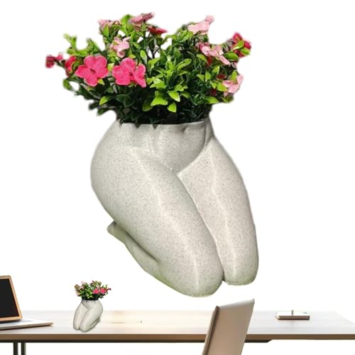 Anulely Körperblumentopf, Frauen Körperform Pflanzgefäß, lustige Harz-Pflanztöpfe, moderner Boho-dekorativer Übertopf, Körperblumenvase für Tisch, Zuhause von Anulely