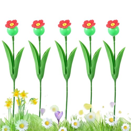 Kolibri-Futterstation für Boden, 5 x künstliche, Erdspieß, Vogelfutterstation für Vogelliebhaber, Vogelbeobachtung, eingesetzte Blumendekoration für Park, Hof von Anulely