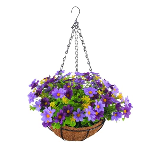 Anulely Künstliche Hängekörbe mit Blumen, Gefälschte Blumen im Blumenampel für Draußen, Hängeblumenkörbe für Draußen, Künstliche Gänseblümchen Korb Blumentopf Anulely Künstliche Hängekörbe mit Blumen, Gefälschte Blumen im Blumenampel für Draußen, Hängeblumenkörbe für Draußen, Künstliche Gänseblümchen Korb Blumentopf von Anulely