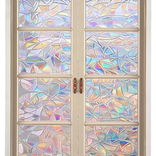 Anulely Milchglas-Fensterfolie | Selbstklebende Fensterfolie,Sichtschutz-Buntglas-Fensteraufkleber, Fenster selbstklebend für Heimdekoration von Anulely