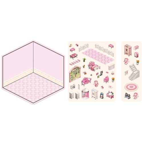 Anulely Miniatur-Szenen-Aufkleber, visueller Effekt, Querformat, Notizbuch, Kinderzimmer, kein Zuschneiden von Türen, Notizbüchern, Kinderzimmern von Anulely