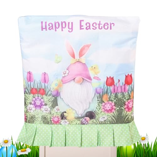 Anulely Oster-Stuhlhussen | Happy Easter Bunny Egg Stuhlhussen – Festivalbedarf, Dekoration für Urlaub, Esszimmer, ohne Armlehnen Anulely Oster-Stuhlhussen | Happy Easter Bunny Egg Stuhlhussen – Festivalbedarf, Dekoration für Urlaub, Esszimmer, ohne Armlehnen von Anulely