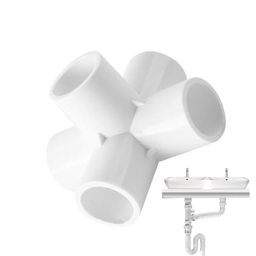 Anulely PVC-Wasserrohr-T-Stück – PVC-Rohrverschraubung, PVC-Möbelqualität, Verbindungsstück – PVC-Rohrverschraubung, 3/4/5-Wege-PVC-Armaturen, Rohrverschraubungen, Adapter, PVC-Rohrverbinder von Anulely