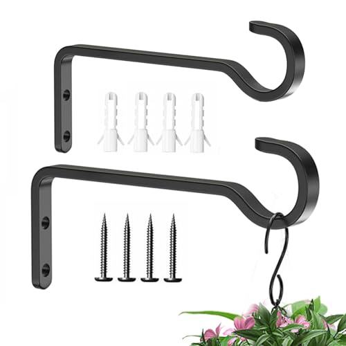 Anulely Pflanzenaufhänger | 15,2 cm Pflanzenhaken für die Wand – 2 x robuste Haken für Vogelfutterspender, Blumenkorb, Windspiel, Solarlaternen für den Außenbereich von Anulely