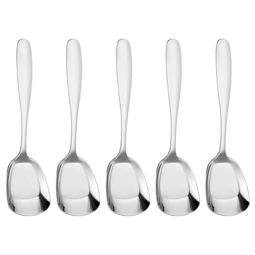 Anulely Quadratischer Edelstahl-Löffel, Zuckerlöffel, Servierlöffel, dicke Messlöffel, Dessertlöffel für Party, Bar von Anulely
