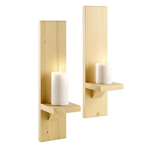 Anulely Rustikaler Wandkerzenhalter, Wandhalterung, Holz-Stumpenkerzenleuchter, Kerzenhalter, Stumpenkerzenleuchter, Wanddekoration für Wohnzimmer, Schlafzimmer Anulely Rustikaler Wandkerzenhalter, Wandhalterung, Holz-Stumpenkerzenleuchter, Kerzenhalter, Stumpenkerzenleuchter, Wanddekoration für Wohnzimmer, Schlafzimmer von Anulely