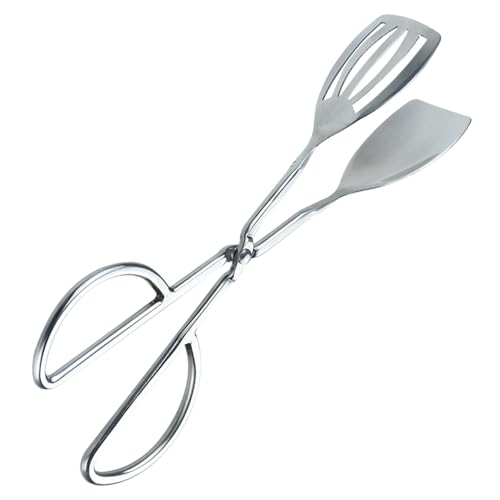 Anulely Salat-Servierutensilien | Maschinenwaschbare Edelstahl-Schere Zange zum Aufhängen – Professionelle Servierzange, ergonomischer multifunktionaler Küchenbrot-Clip für Gemüse von Anulely