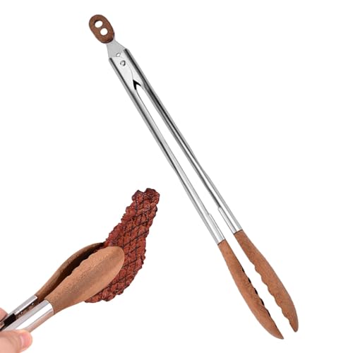 Anulely Salatzange aus Holz | rutschfeste Küchenzange | Salat-Servierutensilien, Nudelzange mit hitzebeständiger Servierzange für Zuhause Küche von Anulely