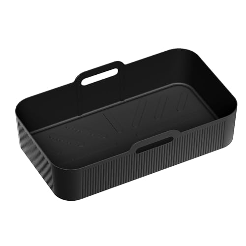 Anulely Silikon-Luftfritteusen-Einlagen, quadratische Matte für Luftfritteuse, rechteckiges, wiederverwendbares Backblech, Luftfritteusen-Zubehör zum Backen, Braten Anulely Silikon-Luftfritteusen-Einlagen, quadratische Matte für Luftfritteuse, rechteckiges, wiederverwendbares Backblech, Luftfritteusen-Zubehör zum Backen, Braten von Anulely