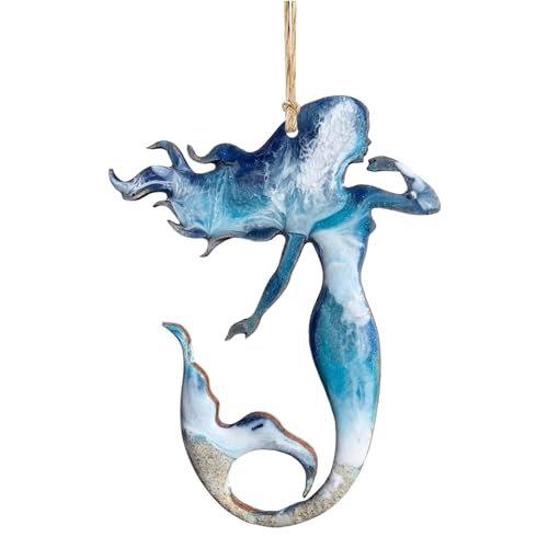 Anulely Sommer-Baumschmuck, Meerestierausschnitte aus blauem Kunstharz, Auto-Innendekoration, Sommer-Küstenanhänger für Wand, Baum, Fenster, Auto von Anulely