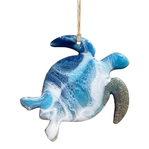 Anulely Sommer-Marine-Ornamente – blaue Harz-Meerestier-Ausschnitte – Auto-Innendekoration, Sommer-Küstenanhänger für Wand, Baum, Fenster, Auto Anulely Sommer-Marine-Ornamente – blaue Harz-Meerestier-Ausschnitte – Auto-Innendekoration, Sommer-Küstenanhänger für Wand, Baum, Fenster, Auto von Anulely
