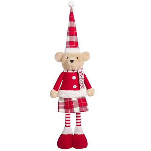 Anulely Stehender Weihnachtsbär, Schreibtisch-Ornament mit einziehbaren Beinen, Weihnachtspuppe für Fenster, Tisch, Urlaub, Weihnachtszeit Anulely Stehender Weihnachtsbär, Schreibtisch-Ornament mit einziehbaren Beinen, Weihnachtspuppe für Fenster, Tisch, Urlaub, Weihnachtszeit von Anulely
