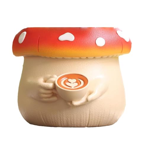 Anulely Süßer Kaffee-Pilz-Pflanzgefäß, niedlicher Bauch-Kaffeetassen-Pflanztopf, Bonsai-Pflanzenhalter mit Drainage, kleiner Körper, Blumentöpfe für drinnen und draußen Anulely Süßer Kaffee-Pilz-Pflanzgefäß, niedlicher Bauch-Kaffeetassen-Pflanztopf, Bonsai-Pflanzenhalter mit Drainage, kleiner Körper, Blumentöpfe für drinnen und draußen von Anulely