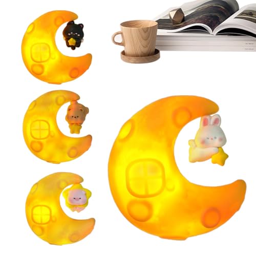Anulely Tier-Nachtlicht für Kinder, Cartoon-Mond-Sterne, Kühlschrankmagnete, 4 x multifunktionale Kühlschrankaufkleber, sturzfestes Licht für Arbeit, Küche Anulely Tier-Nachtlicht für Kinder, Cartoon-Mond-Sterne, Kühlschrankmagnete, 4 x multifunktionale Kühlschrankaufkleber, sturzfestes Licht für Arbeit, Küche von Anulely