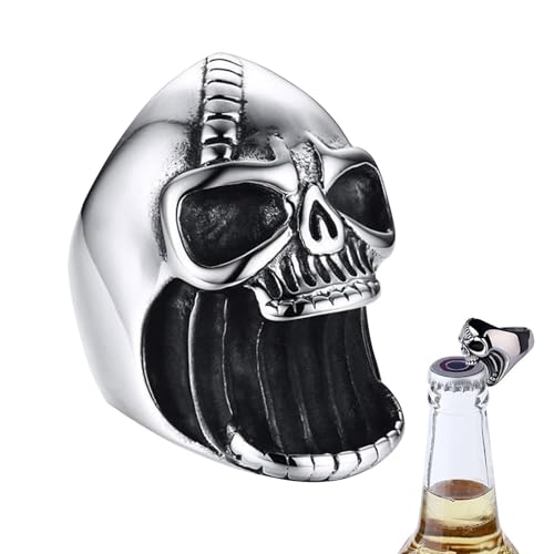 Anulely Totenkopf-Flaschenöffner, Gothic-Punk, cooler Schmuck, Halloween-Totenkopf-Ringe, Herrenring, Gothic-Punk, cooler Schmuck, Herren-Totenkopf-Ring, Bierbar-Werkzeug für Männer Anulely Totenkopf-Flaschenöffner, Gothic-Punk, cooler Schmuck, Halloween-Totenkopf-Ringe, Herrenring, Gothic-Punk, cooler Schmuck, Herren-Totenkopf-Ring, Bierbar-Werkzeug für Männer von Anulely