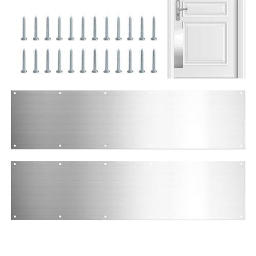 Anulely Türschilder für Innentüren, 2 Türschilder, Türschutzplatte, Metall-Trittplatte für Türdekoration, verhindert das Treten der Tür, Innen- und Außentüren Anulely Türschilder für Innentüren, 2 Türschilder, Türschutzplatte, Metall-Trittplatte für Türdekoration, verhindert das Treten der Tür, Innen- und Außentüren von Anulely