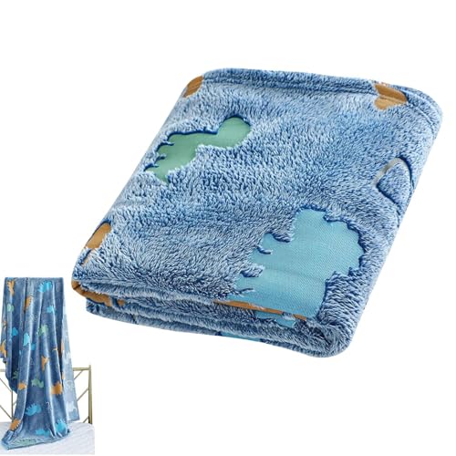 Anulely Überwurfdecke, Flanell, Cartoon-Dinosaurier-Überwurfdecke, doppelseitiges Design, warme Fleecedecke, Ganzjahres-Bettdecke für Mädchen, Bett, Sofa von Anulely