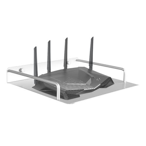 Anulely WLAN-Router-Rack, einlagiges Metall-Router-Rack, schwarzes Aufbewahrungsregal, Aluminium, für Wecker, Steckdose, Telefonprojektor Anulely WLAN-Router-Rack, einlagiges Metall-Router-Rack, schwarzes Aufbewahrungsregal, Aluminium, für Wecker, Steckdose, Telefonprojektor von Anulely