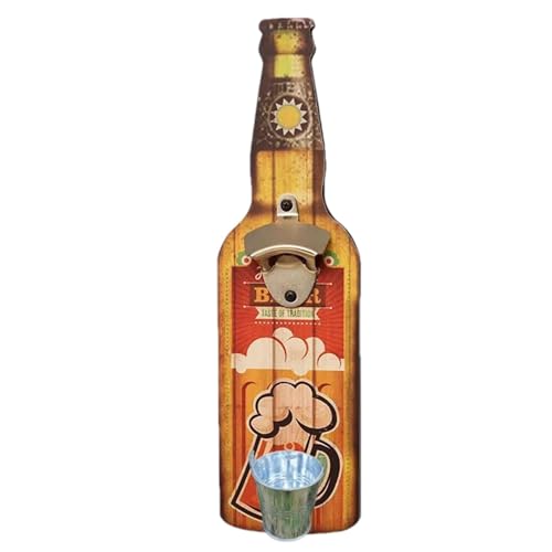 Anulely Wand-Flaschenöffner mit Auffangbehälter, wandhängender Dosenöffner – Flaschenöffner mit Kappen, Sammlerfänger, Vintage-Bierflaschenöffner für Herren Anulely Wand-Flaschenöffner mit Auffangbehälter, wandhängender Dosenöffner – Flaschenöffner mit Kappen, Sammlerfänger, Vintage-Bierflaschenöffner für Herren von Anulely